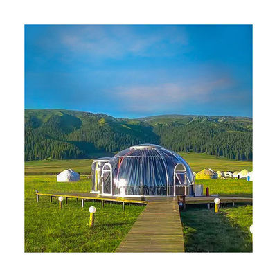 গুণমান  Durable Lightweight 6m Geodesic Dome Thickness 3.5mm Dome Igloo Tent কারখানা